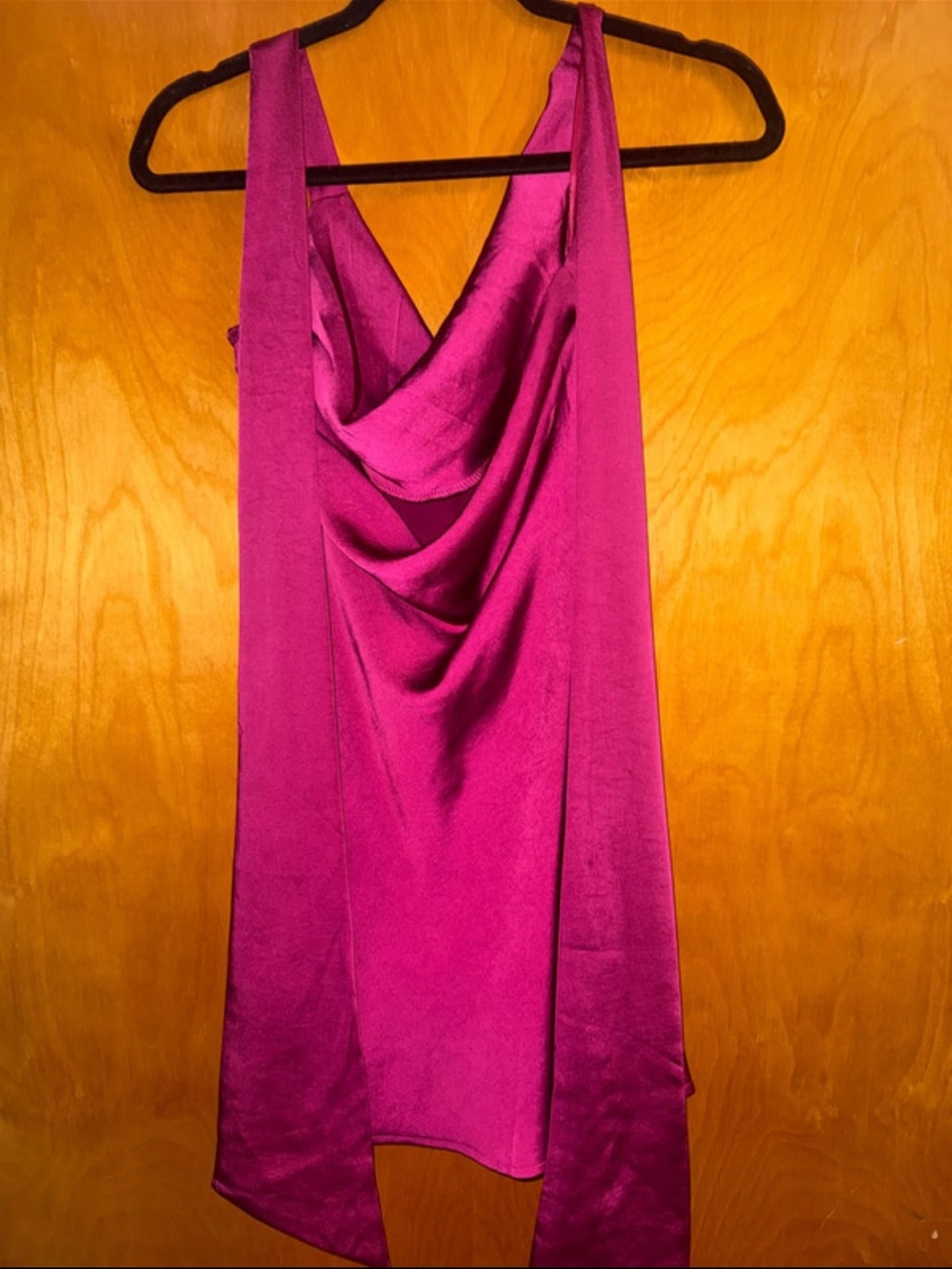 Women's Fuchsia Cowl Neck Slip Dress